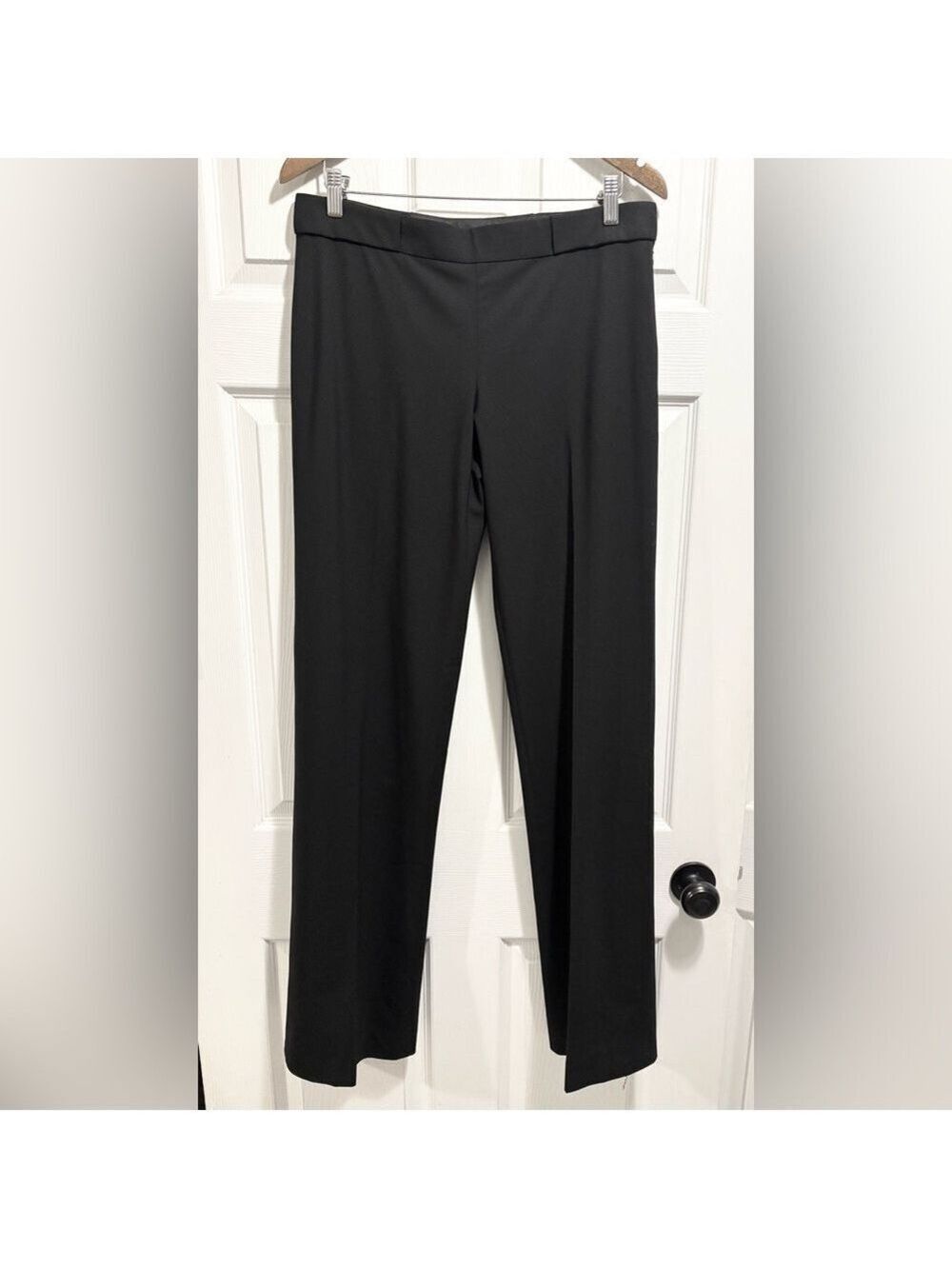 Theyskens Theory Wool Pants Black High Waist Dress Trousers Side Zip Size 12 /40